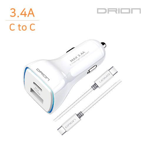 차량용 3.4A  충전기 (C+USB)(C to C)DR-CC-3.4A-CU