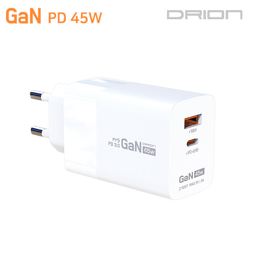 가정용 GaN 지원 PD 45W 초고속 충전기 (C+USB) DR-PD45W-HC7